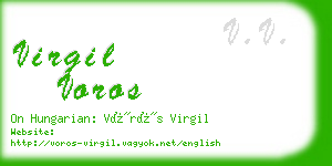 virgil voros business card